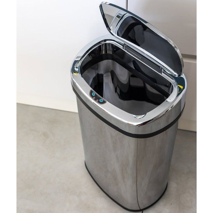 Poubelle de cuisine automatique 80L - Modele MAJESTIC - Acier inox avec cerclage - KITCHEN MOVE