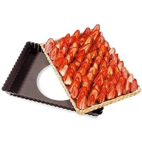 Moule tarte rectangulaire 31x21x3 cm fond amovible SUCRE & GOURMANDISES