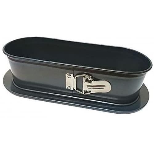 Moule a charnieres ovale - BAUMALU - 31x12x8 cm - Acier revetu Carbon steel 0,8 mm - AntiadhÈrent anthracite