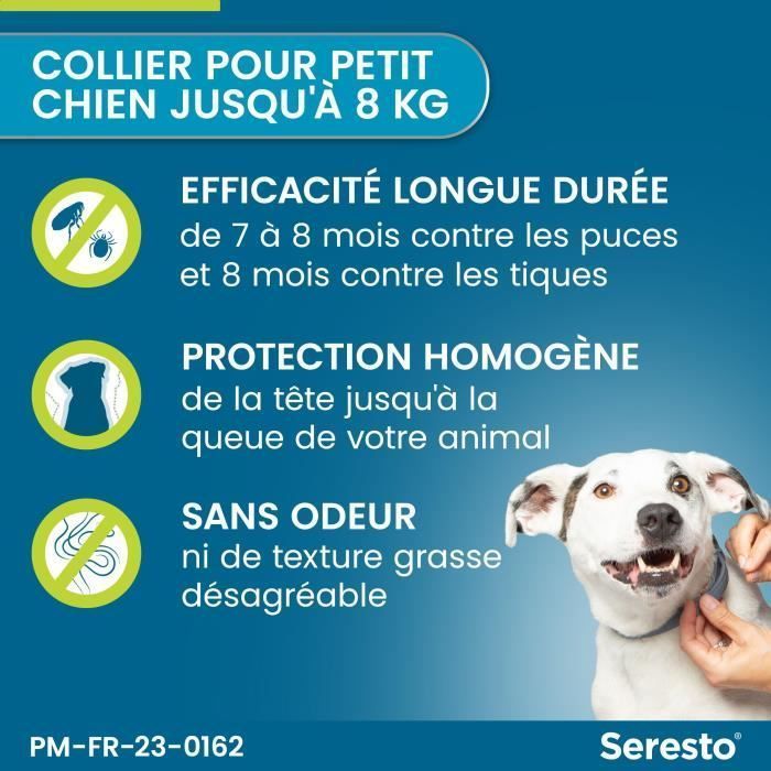 SERESTO Chien Collier Anti-Puces et Anti-Tiques -8kg 1 unité