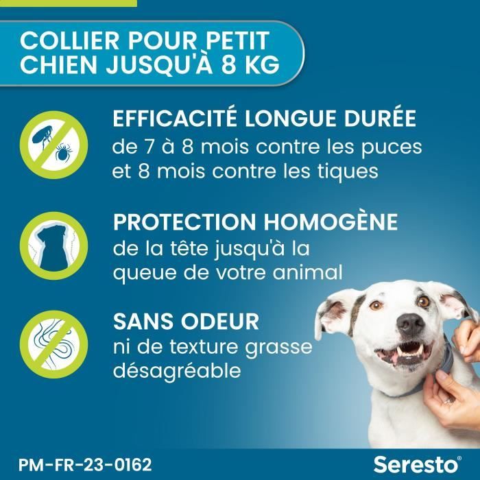 SERESTO Chien Collier Anti-Puces et Anti-Tiques -8kg 1 unitÈ