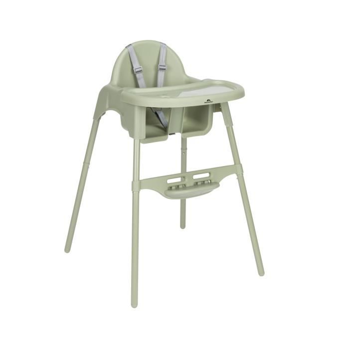 BEBECONFORT Meely Chaise haute bébé 2 en 1, évolutive en petite chaise, De 6 mois a 3 ans (15kg), Mineral Green