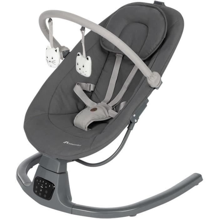 BEBECONFORT JOLANA, Transat balancelle, confortable, détection de mouvements, De 0 a 9 mois (9kg) TINTED GRAPHITE