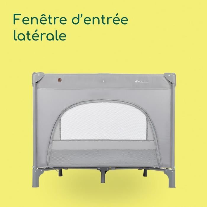 BEBECONFORT ADONIS, Parc-Lit, 2en1, ouverture sur le côté,spacieux, idéal pour voyager, léger, De 0 a 3 ans (15kg) Mineral gray