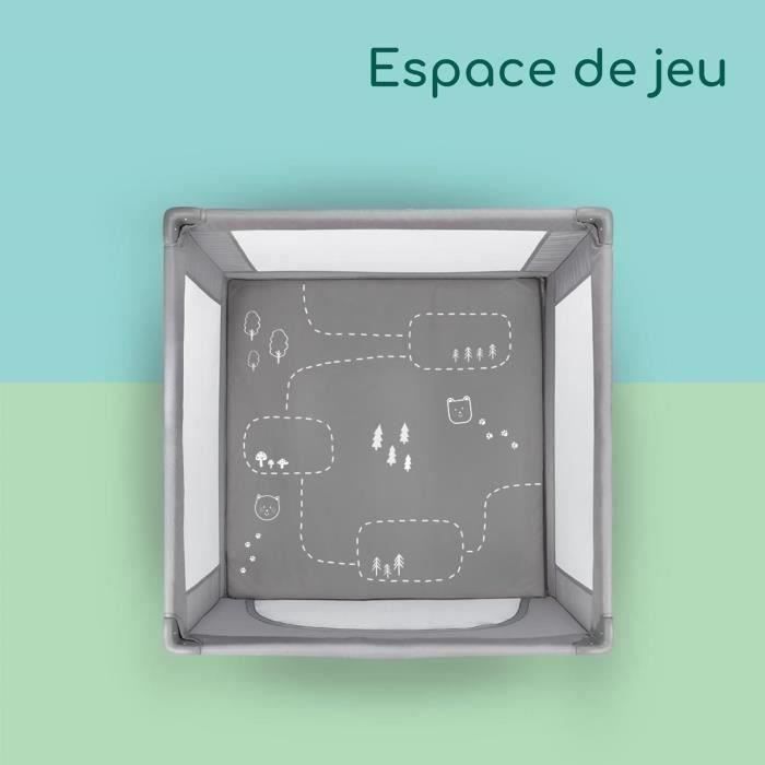 BEBECONFORT ADONIS, Parc-Lit, 2en1, ouverture sur le côté,spacieux, idéal pour voyager, léger, De 0 a 3 ans (15kg) Mineral gray