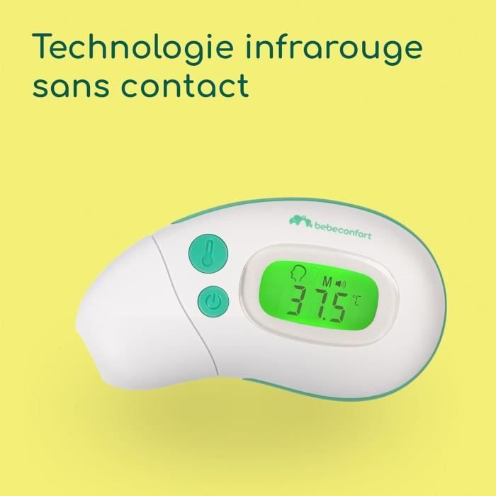 BEBECONFORT Mini thermometre multifonctions, 4 en 1 technologie infra-rouge
