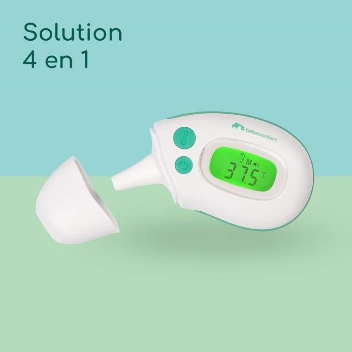 BEBECONFORT Mini thermometre multifonctions, 4 en 1 technologie infra-rouge