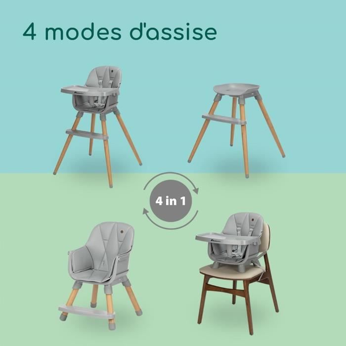 BEBECONFORT AVISTA 2 Chaise haute évolutive, Des 6 mois jusqu' a 6 ans (30 kg), TINTED GRAY
