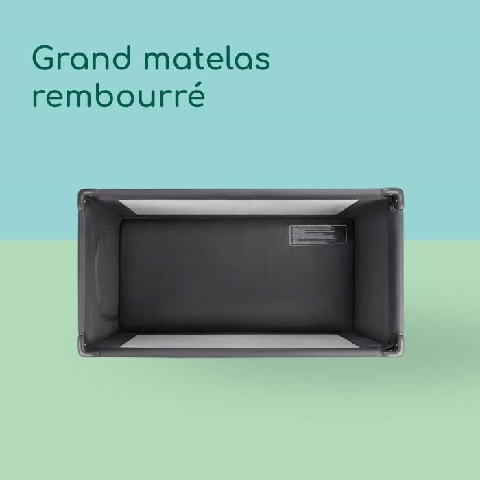 BEBECONFORT Sweet dreams Lit bébé, Lit parapluie, De la naissance a 3 ans (jusqu'a 15kg) + sac de transport, Mineral Graphite