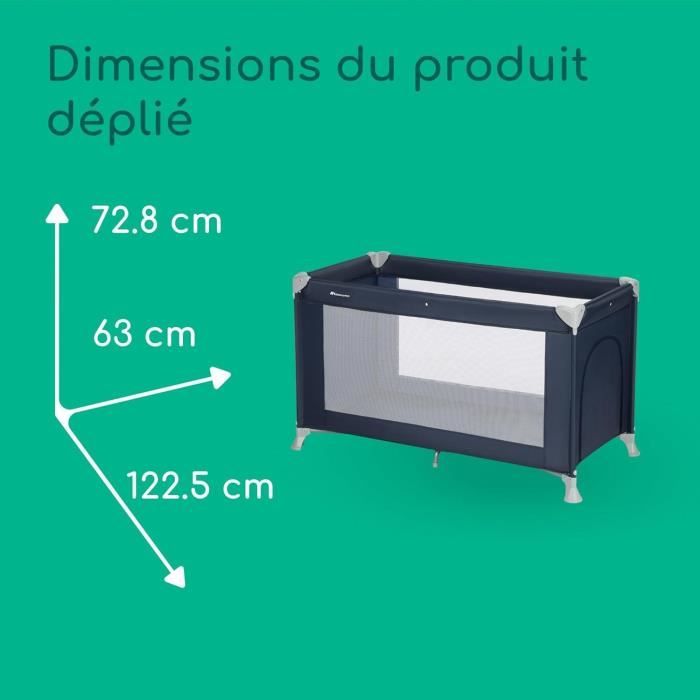 BEBECONFORT Sweet dreams Lit bébé, Lit parapluie, De la naissance a 3 ans (jusqu'a 15kg)+ sac de transport , Navy Blue