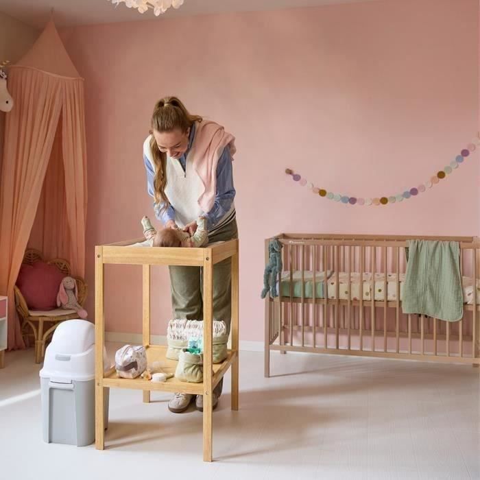 BEBECONFORT Poppy, Lit a barreaux Bois Naturel, 3 niveaux ajustables, 60x120 cm, des la naissance jusqu'a 3 ans