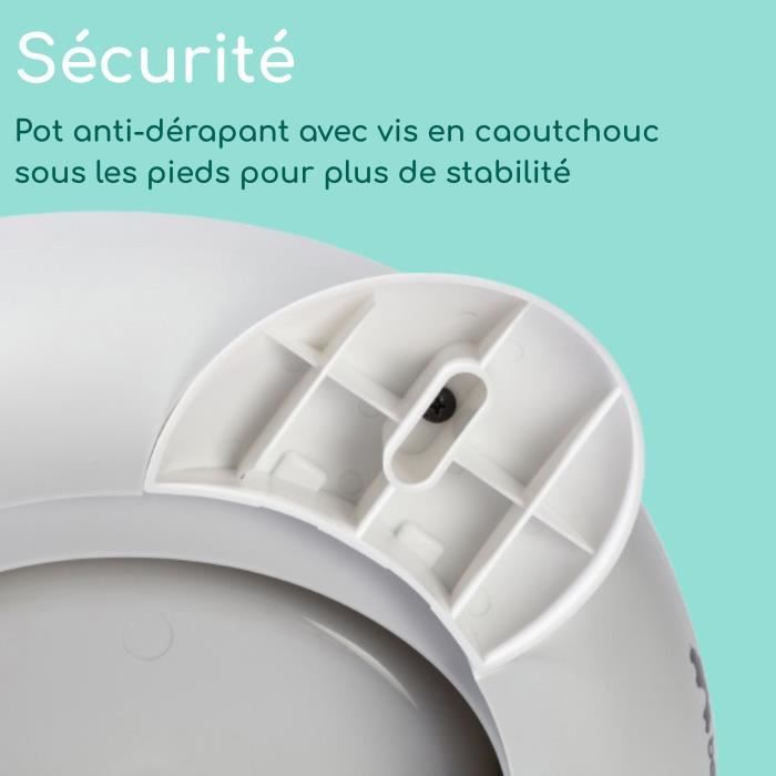 BEBECONFORT Pot Bébé Toilette Confort, 12-36 Mois (max. 20 kg), Jolis Motifs D'animaux, Toilette Enfant Antidérapante, Tortue Verte