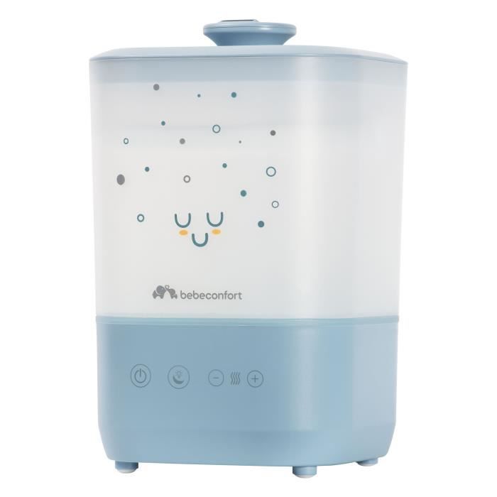 BEBECONFORT Humidificateur D'air Bébé Cool-Mist, Veilleuse Bébé 7 Couleurs, Réservoir Easy-Fill 2,1 l,Brosse de Nettoyage, Bleu