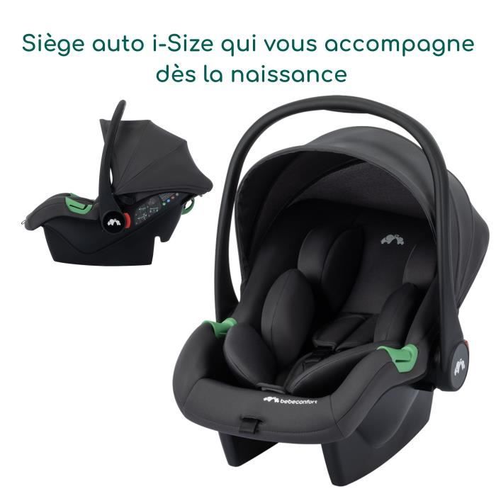 BEBECONFORT Brume Trio, Poussette 3 en 1, 0 a 4 ans, compacte et légere, siege auto i-Size, Mineral Graphite