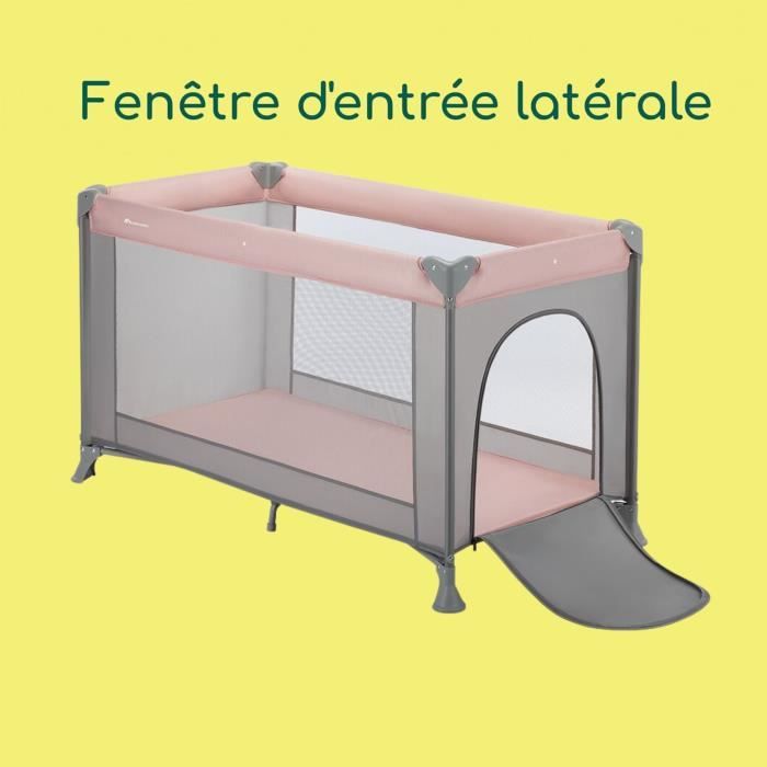 BEBECONFORT Sweet dreams Lit bébé, Lit parapluie, De la naissance a 3 ans (jusqu'a 15kg)+ sac de transport , Rose