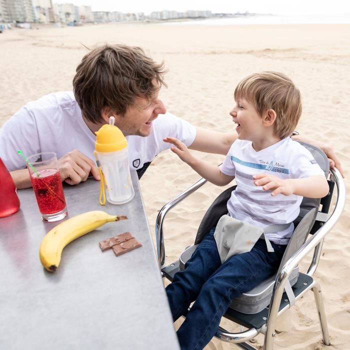 BEBECONFORT Réhausseur de chaise nomade Travel booster, De 6 mois a 3 ans (15kg), Grey Mist