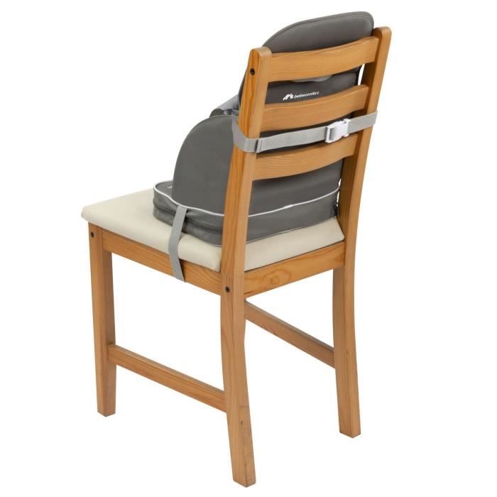 BEBECONFORT Réhausseur de chaise nomade Travel booster, De 6 mois a 3 ans (15kg), Grey Mist