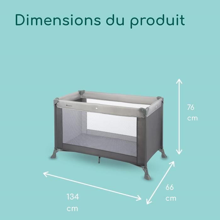 BEBECONFORT Soft dreams Lit bébé, Lit parapluie, De la naissance a 3 ans (jusqu'a 15kg), Gray Mist + sac de transport