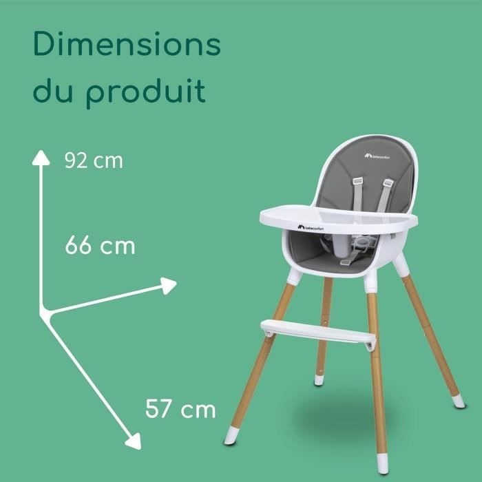 BEBECONFORT AVISTA Chaise haute évolutive, Des 6 mois jusqu' a 6 ans (30 kg), se transforme en petite chaise enfant, Warm Grey