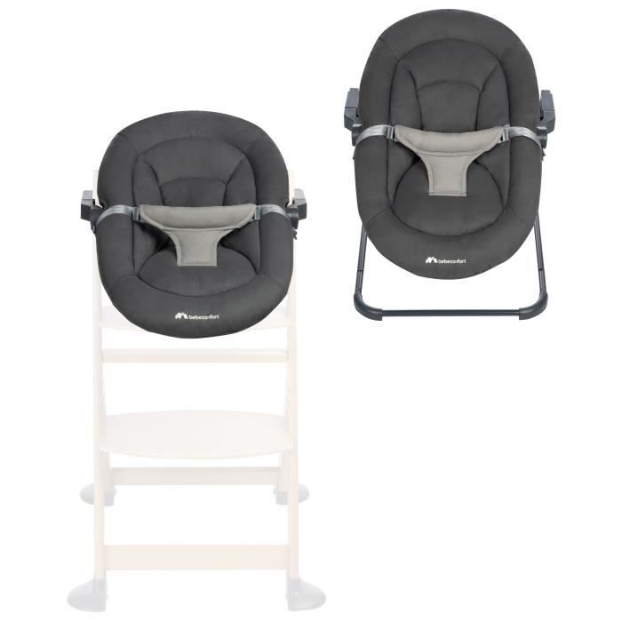 BEBECONFORT Timba baby, Transat bébé, compatible pour chaise haute Timba , de la naissance jusqu'a 6 mois, Tinted Graphite