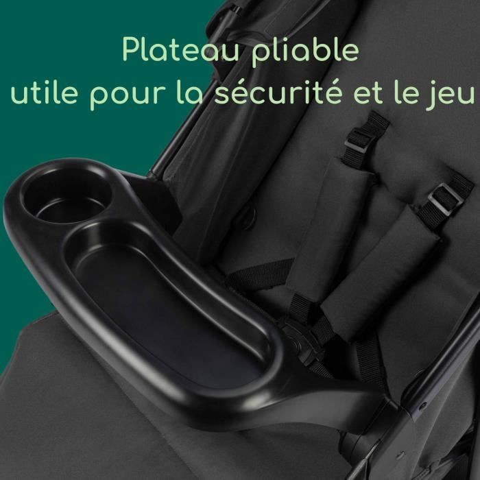 BEBECONFORT MISTY, Poussette compacte, confortable, grand panier, des la naissance jusqu'a 4 ans,0 a 22 kg, Mineral Graphite