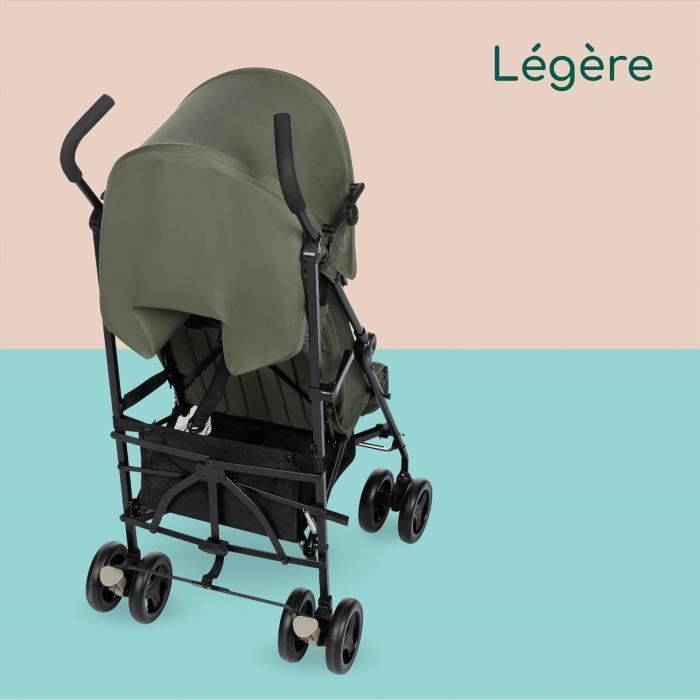 BEBECONFORT RAINBOW Poussette Canne 2eme âge, légere, pliage facile, multipositions, 6 mois a 4 ans, jusqu'a 22 kg Mineral Green