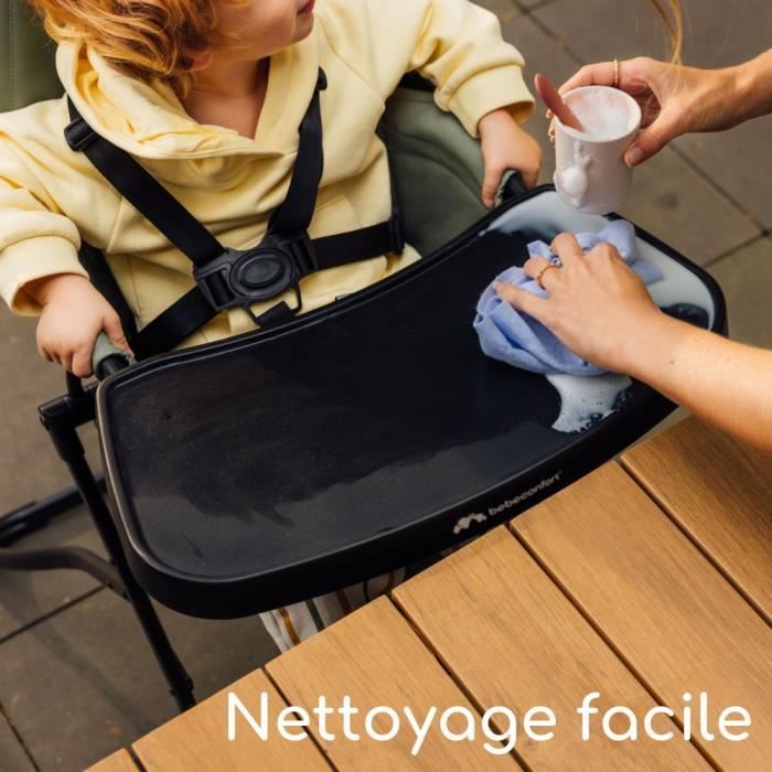 BEBECONFORT LILY Chaise haute bébé, ultra compacte et légere, confort optimal, de 6 mois a 3 ans, jusqu'a 15 kg, Tinted graphite