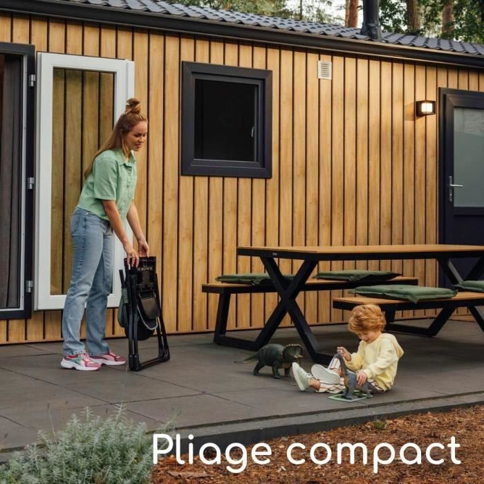 BEBECONFORT LILY Chaise haute bébé, ultra compacte et légere, confort optimal, de 6 mois a 3 ans, jusqu'a 15 kg, Mineral green