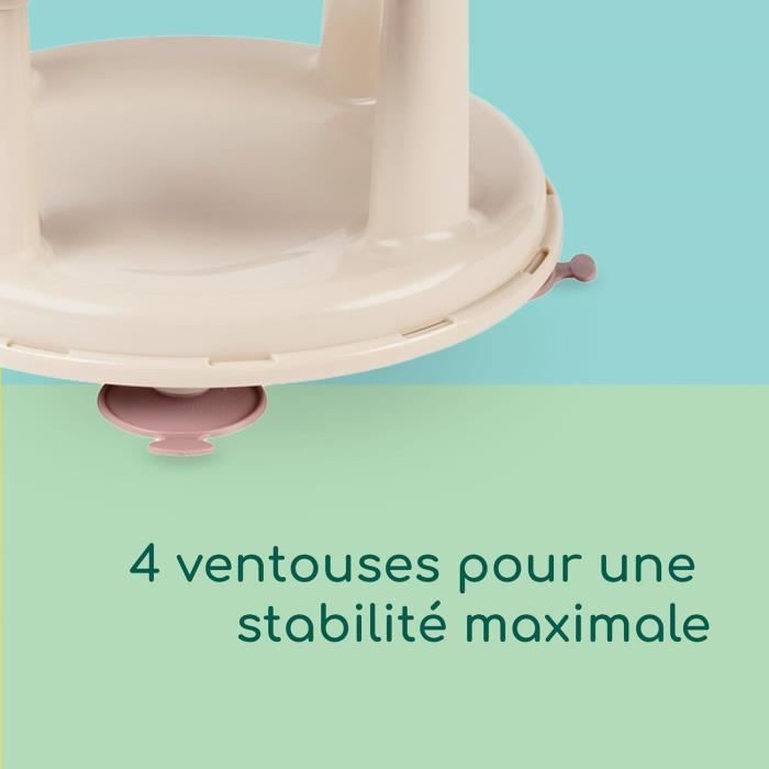 BEBECONFORT Anneau de bain pivotant, siege de bain, de 6 mois a 12 ans, Beige