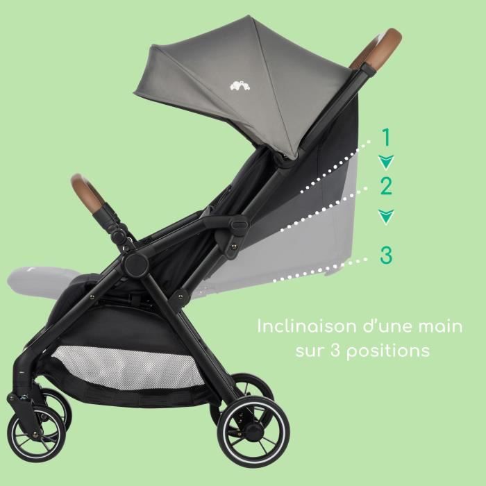 BEBECONFORT SUNLITE, Poussette ultra compacte, confortable et legere, des la naissance jusqu'a 4 ans,0 a 22 kg, Tinted Gray