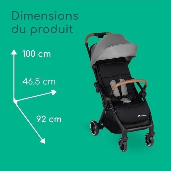 BEBECONFORT SUNLITE, Poussette ultra compacte, confortable et legere, des la naissance jusqu'a 4 ans,0 a 22 kg, Tinted Gray