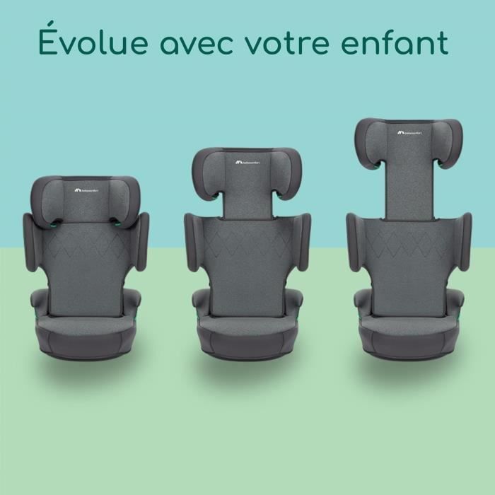BEBECONFORT Siege auto ROAD SAFE compatible i-Size, groupe 2/3, rehausseur, 3,5 ans a 10/12 ans, 100-150cm, 15-36kg, TINTED GRAPHITE