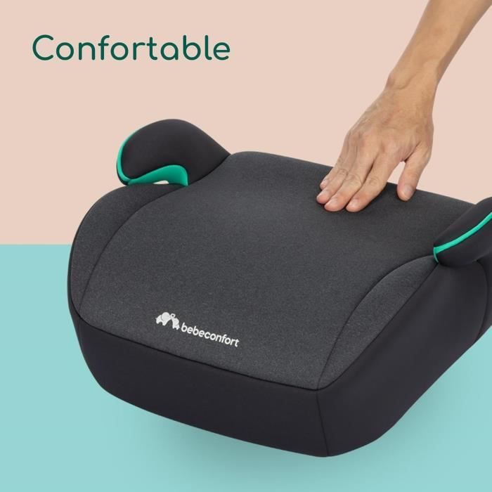 BEBECONFORT Siege auto réhausseur Manga i-Safe, Groupe 3, ceinturé, de 6 a 10-12 ans (36kg) TINTED BLACK