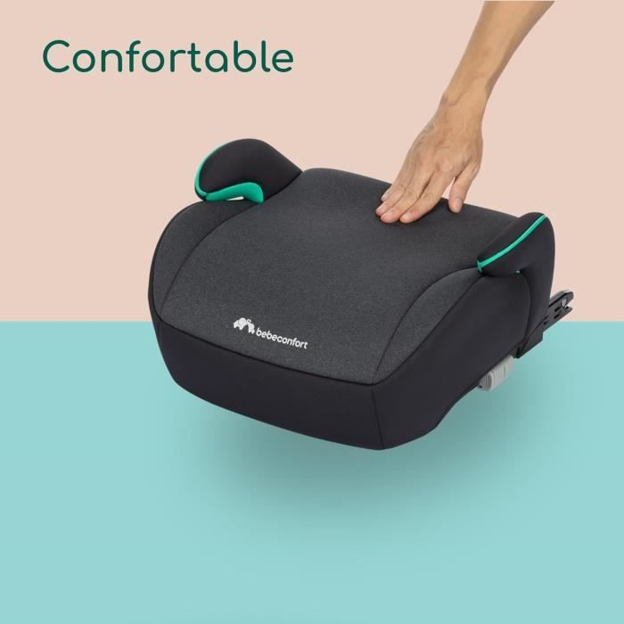 BEBECONFORT Siege auto Manga i-Fix, Rehausseur ISOFIX, de 6 a 12 ans, 22-36 kg, 125-150 cm TINTED BLACK