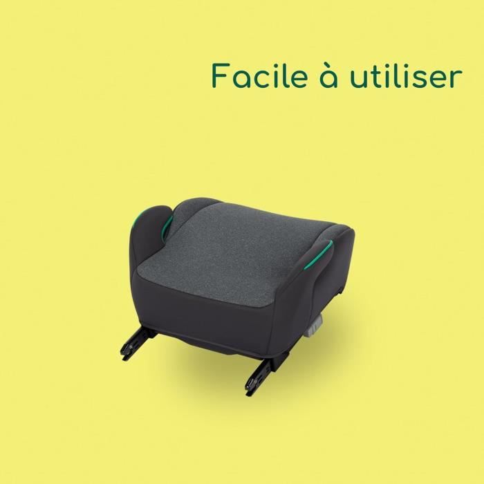 BEBECONFORT Siege auto Manga i-Fix, Rehausseur ISOFIX, de 6 a 12 ans, 22-36 kg, 125-150 cm TINTED GRAPHITE