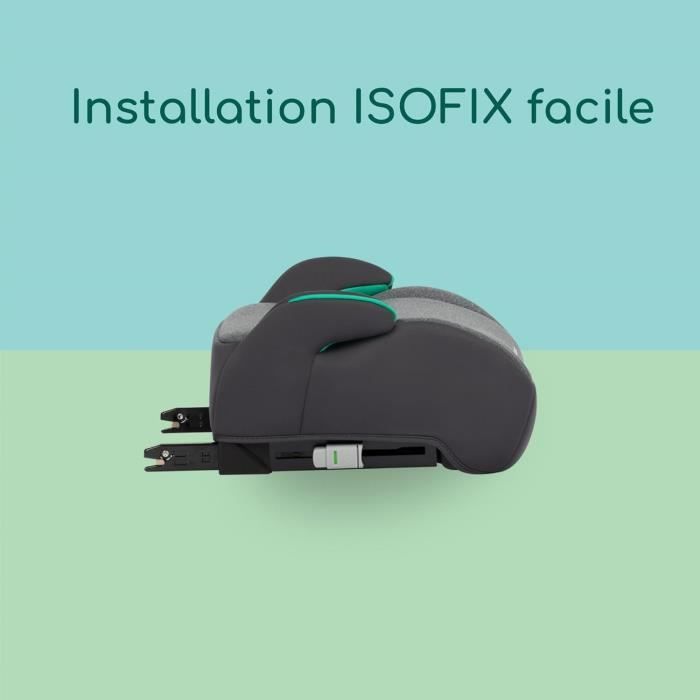 BEBECONFORT Siege auto Manga i-Fix, Rehausseur ISOFIX, de 6 a 12 ans, 22-36 kg, 125-150 cm TINTED GRAPHITE