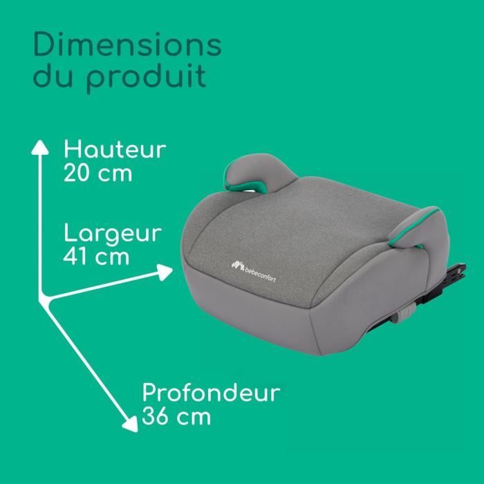BEBECONFORT Siege auto Manga i-Fix, Rehausseur ISOFIX, de 6 a 12 ans, 22-36 kg, 125-150 cm TINTED GRAY