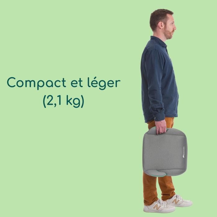 BEBECONFORT Siege auto Manga i-Fix, Rehausseur ISOFIX, de 6 a 12 ans, 22-36 kg, 125-150 cm TINTED GRAY