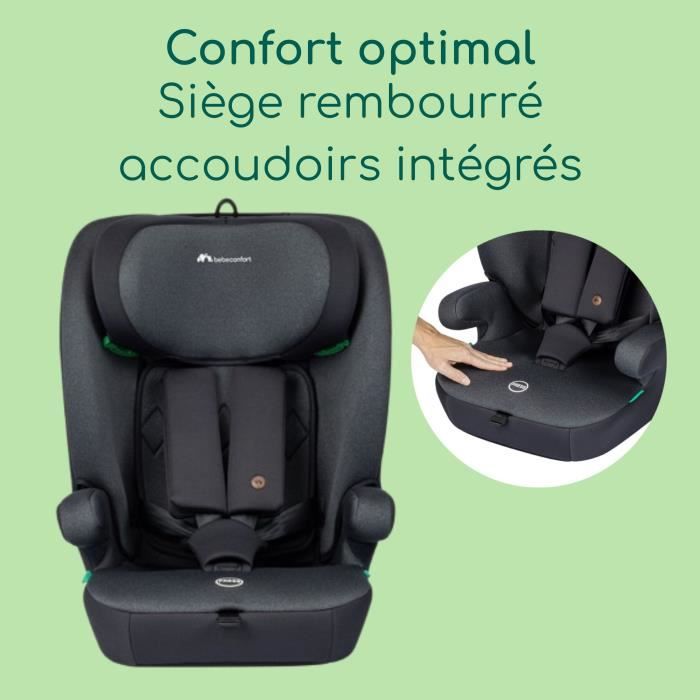 Siege auto évolutif ceinturé GROW i-Safe BEBE CONFORT, De 15 mois a 12 ans (76-150 cm), Sécurité R129, Tinted Black