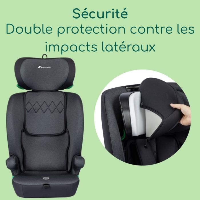 Siege auto évolutif ceinturé GROW i-Safe BEBE CONFORT, De 15 mois a 12 ans (76-150 cm), Sécurité R129, Tinted Black