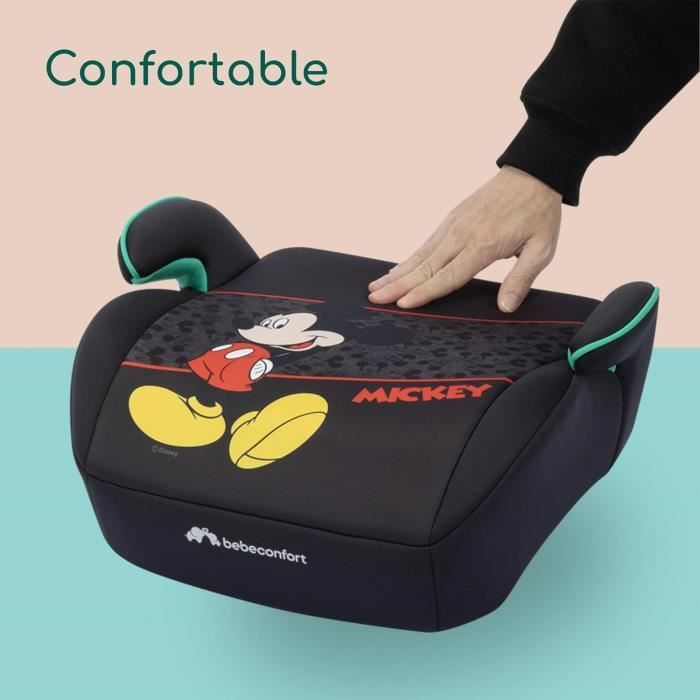 BEBECONFORT DISNEY© Siege auto réhausseur Manga i-Safe Mickey, Groupe 3, ceinturé, de 6 a 10-12 ans (36kg), Authentic