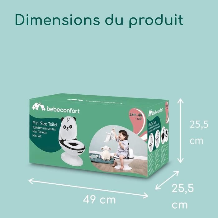 BEBECONFORT Mini toilette Panda, Pot avec bruit de chasse d'eau