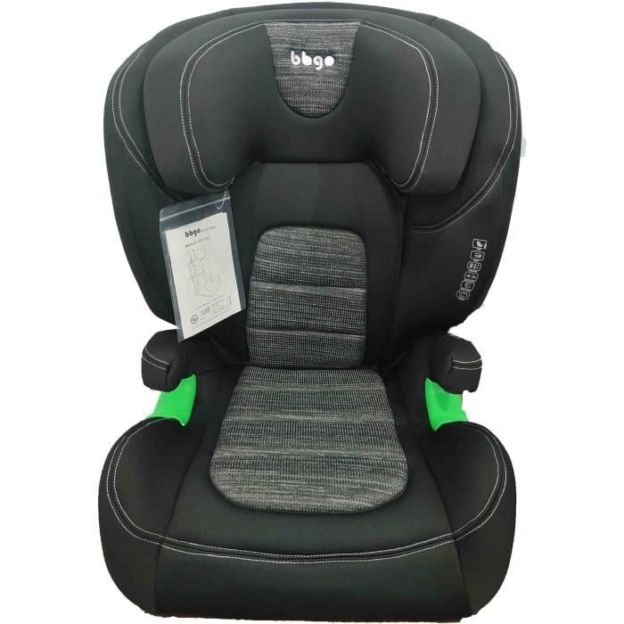 Siege-auto - BBGO - Joy Rider - 3 a 12 ans - I-SIZE 100-150 cm - ISOFIX - Noir et gris - Dossier 2 positions - Appui-tete 16 pos