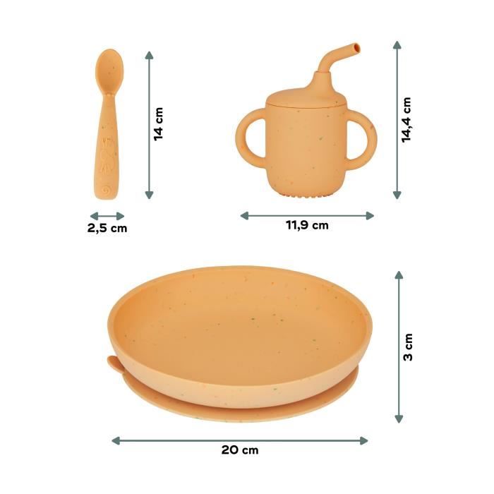 Babymoov - Coffret Repas Bébé Comme Un Grand - Des 9 Mois - Développé avec Ergothérapeute - Silicone - Little Arty