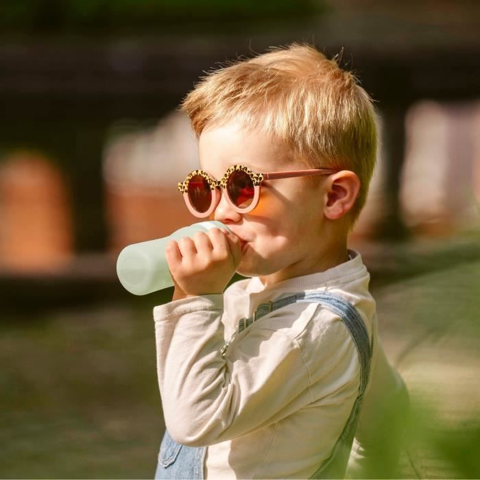 Babymoov - Gourde Enfant 150ml Silicone - Anti Fuites - Paille Intégrée x2 Tailles - Poignée - Ergonomique - Des 6 Mois