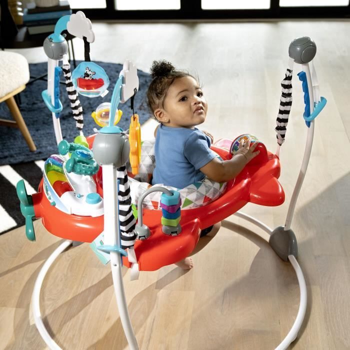 BABY EINSTEIN Aire d'Eveil a Rebonds bébé Ocean Explorers - Petit Avion, Cadeau Noel bébé, multilingues, Siege pivotant a 360 ° 6M+