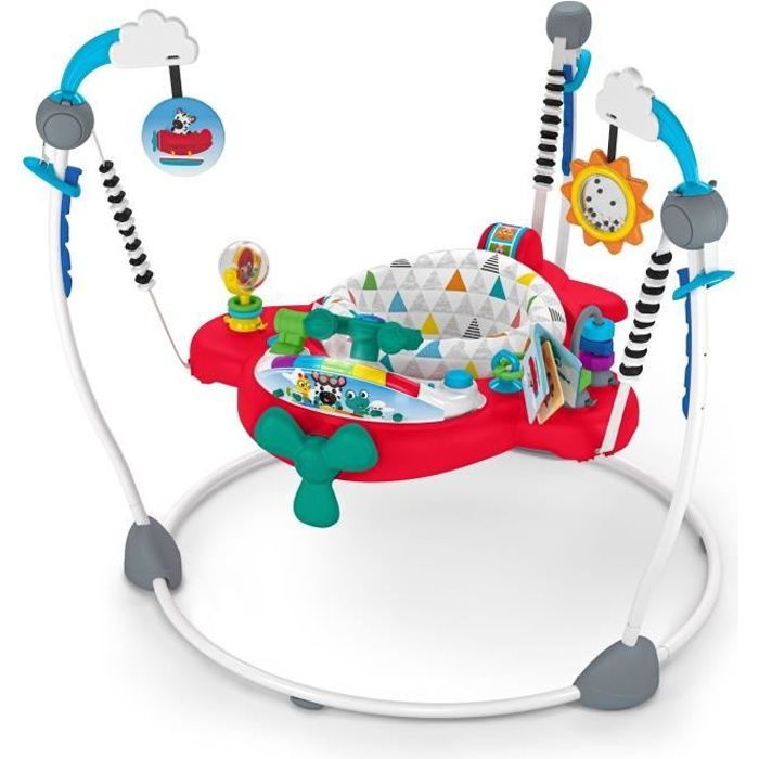 BABY EINSTEIN Aire d'Eveil a Rebonds bébé Ocean Explorers - Petit Avion, Cadeau Noel bébé, multilingues, Siege pivotant a 360 ° 6M+