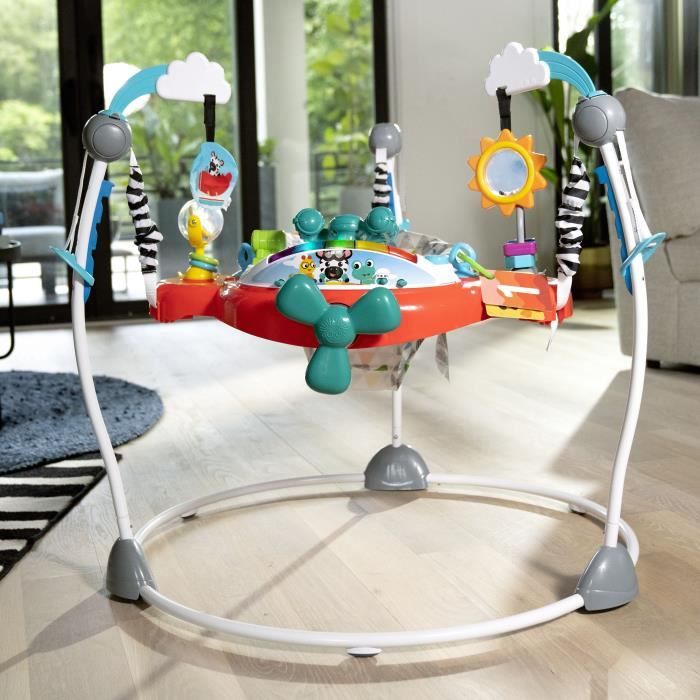 BABY EINSTEIN Aire d'Eveil a Rebonds bébé Ocean Explorers - Petit Avion, Cadeau Noel bébé, multilingues, Siege pivotant a 360 ° 6M+