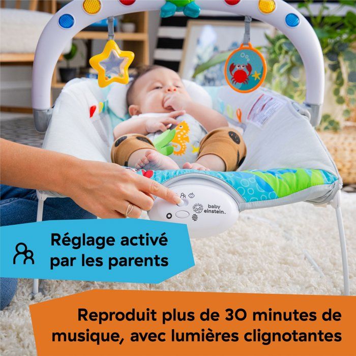 BABY EINSTEIN Transat bébé Neptune - Ocean Explorers, 15 mélodies, lumieres, vibrations