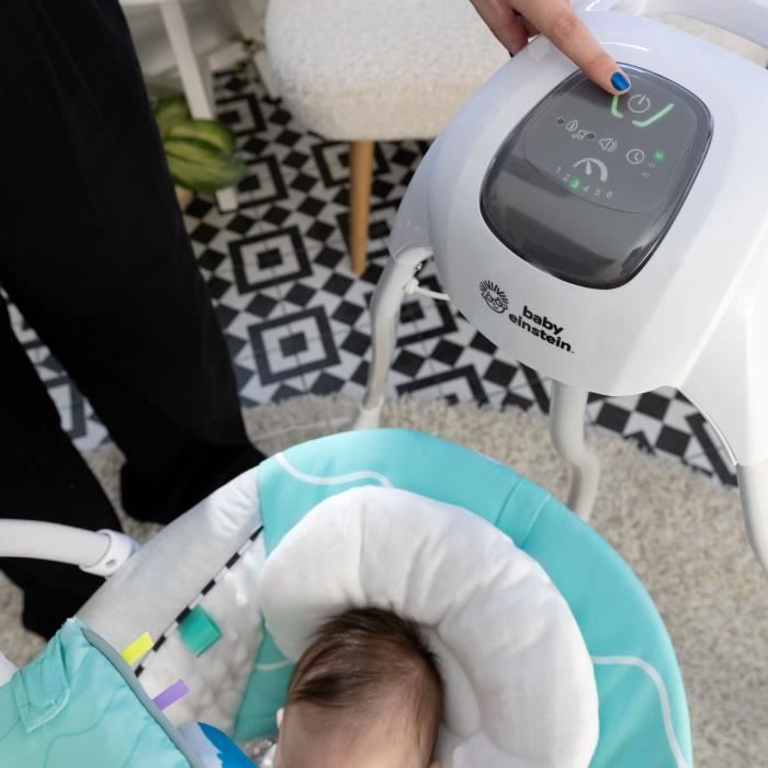 BABY EINSTEIN Transat bébé balancelle électrique Ocean Explorers, légere et compacte, siege pivotant a 180°, Cadeau Noel bébé